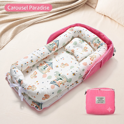 Kidspark Baby Lounger Cover Adjustable Baby Nest Cover for Co Sleeping, Ultra Soft 100% Cotton Baby Bed Cover Perfect for Traveling and Napping