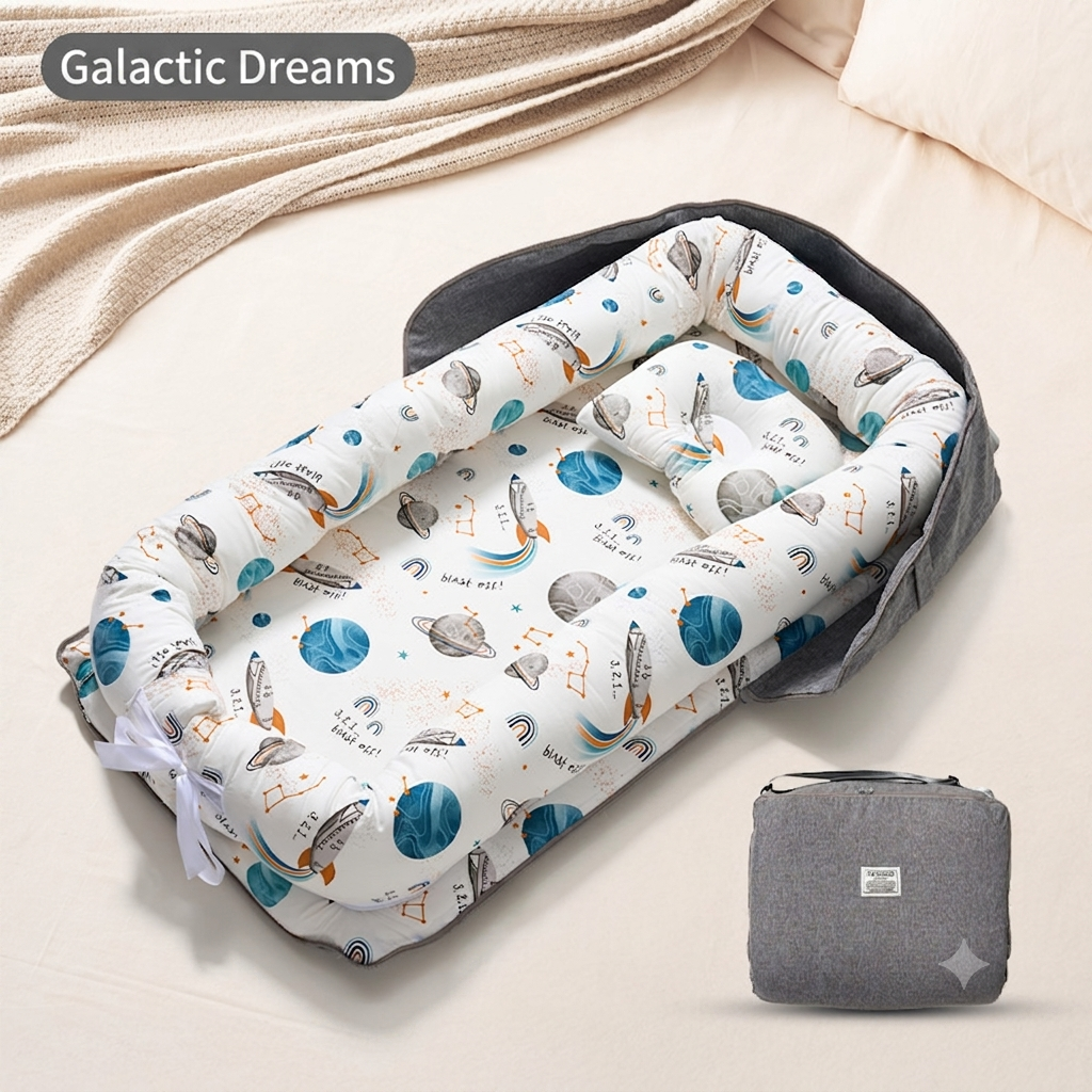 Kidspark Baby Lounger Cover Adjustable Baby Nest Cover for Co Sleeping, Ultra Soft 100% Cotton Baby Bed Cover Perfect for Traveling and Napping