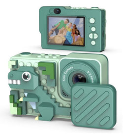 Kids Camera Dinosaur for years 3 to 8 Years Digital Camera for Children with Building Block Dual Lens 2.4 Inch HD Screen 64GB inbuilt music player and games - Kidspark