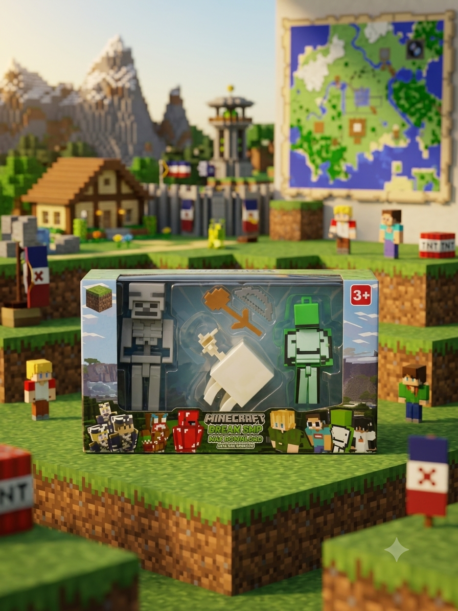 Minecraft Dream SMP Mob & Character Action Figure Set (3-Piece)