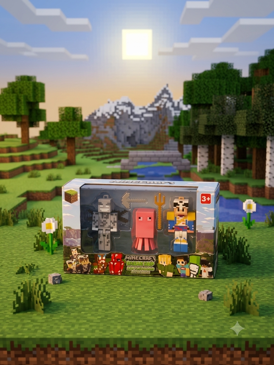Minecraft DreamSMP 3-Pack Mini Figures (Glow Squid, Armor Hero & Skeleton)