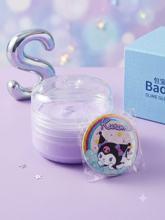 Kuromi slime with cloth pin set
