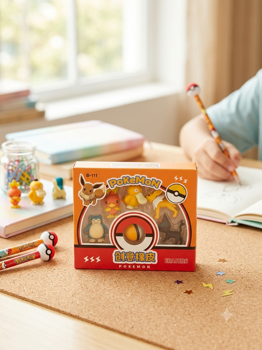 Pokémon 5 pc figure eraser set (random variant)