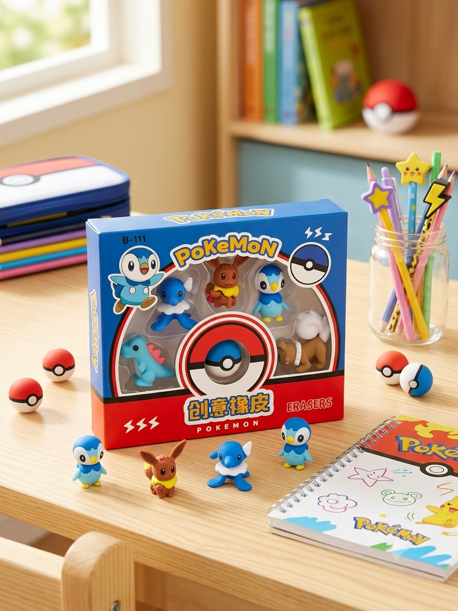 Pokémon 5 pc figure eraser set (random variant)