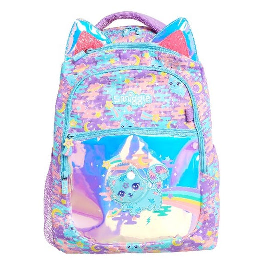 Smiggle - 16 inch Premium 3D rainbow cat Backpack