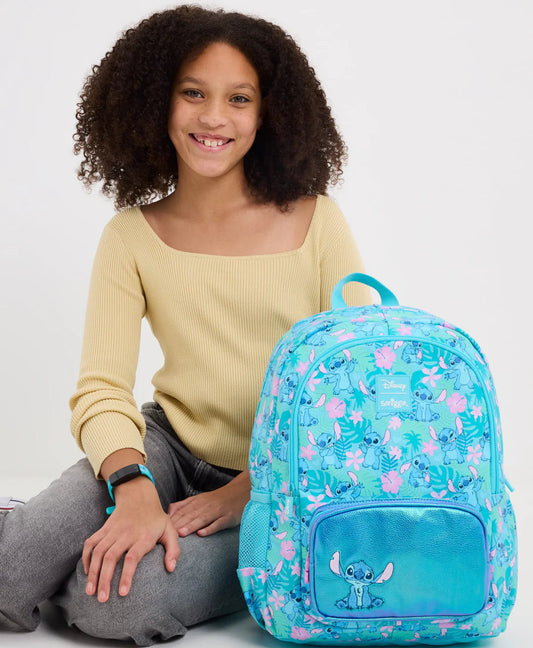 Smiggle - 16 inch Premium blue stitch Backpack