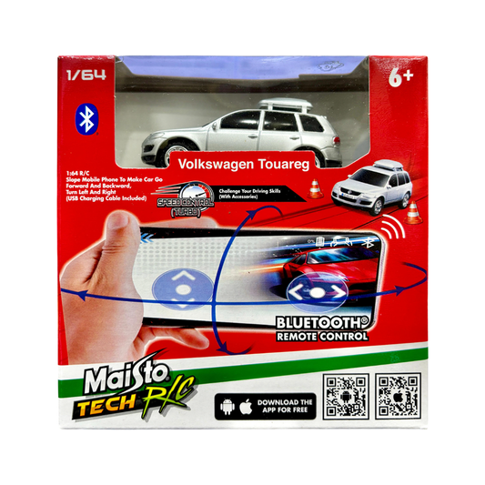 Maisto to Tech R/C Volkswagen Touareg Car Bluetooth Remote Control 1/64 scale (Silver)