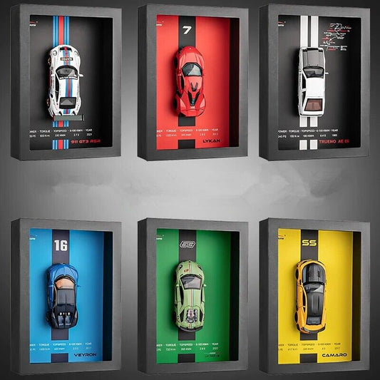 Premium Framed die cast Car Model 1:32 – 3D Wall Decor For Auto Enthusiasts, Unique Models