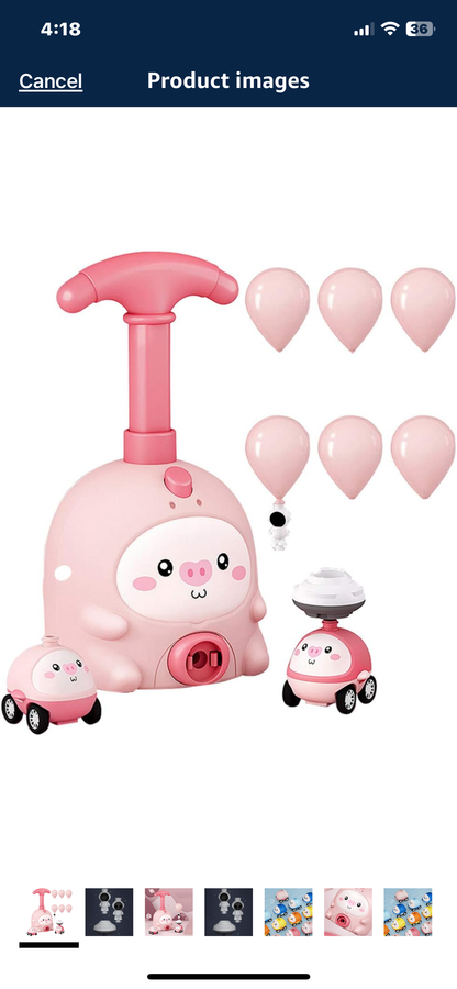 Balloon Powered Car Set Creative Cute Aerodynamic Car Toy