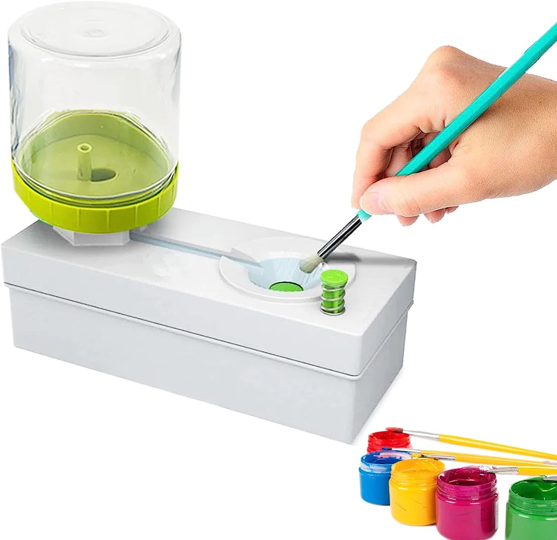 Multifunctional Paint Brush rinser with Fresh Water Cycle in every flush (green) - Kidspark