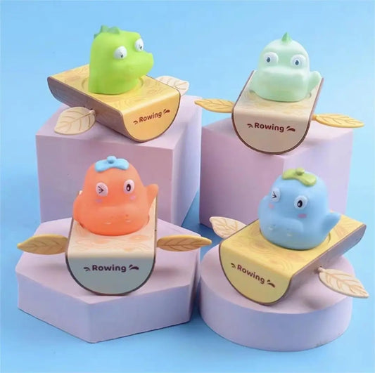 Floating paddle boat hippo and crocodile Bath Toy: Making Bath time Fun and Playful(1pc)