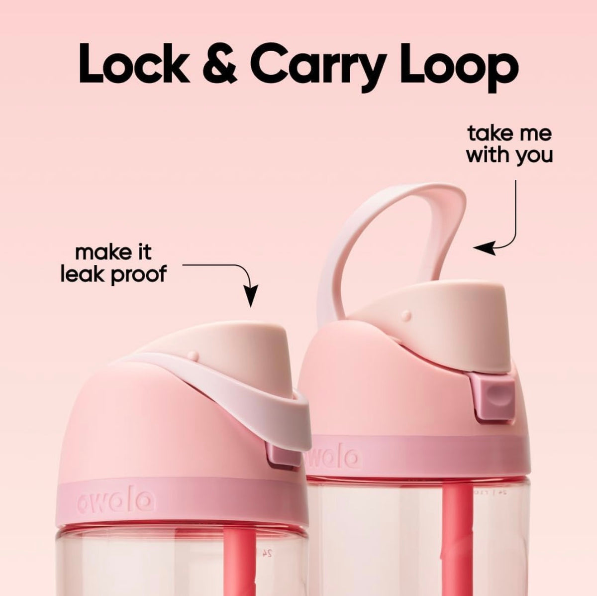 Owala candy pink | Tritan plastic water bottle | 24 oz