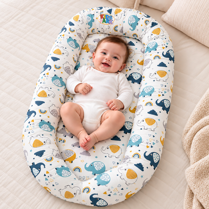 Kidspark Baby Lounger Cover Adjustable Baby Nest Cover for Co Sleeping, Ultra Soft 100% Cotton Baby Bed Cover Perfect for Traveling and Napping