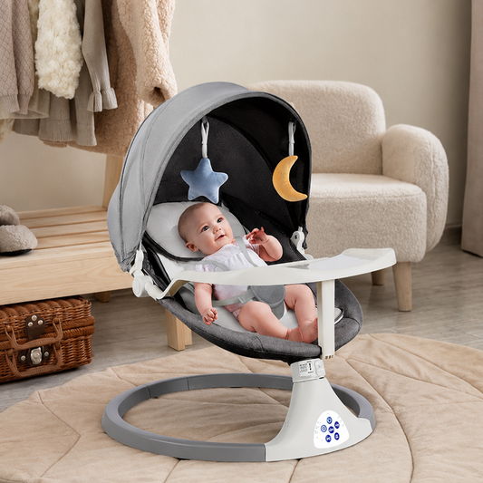 Kidspark Baby electric Swing for Infants | 5 Speed Electric Bluetooth | 3 Timer Settings & Pre-Set Lullabies | Portable  Remote Control