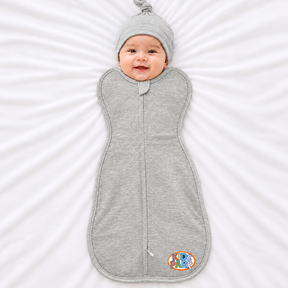 Kidspark Sleepie Pro | grey? Premium Baby Swaddle Wrap | 1 TOG | Soft Breathable Newborn Sleep Sack | Anti-Startle Sleep Wrap | 0-6 month