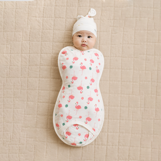 Kidspark Sleepie Pro | flamingo Premium Baby Swaddle Wrap | 1 TOG | Soft Breathable Newborn Sleep Sack | Anti-Startle Sleep Wrap | 0-6 month