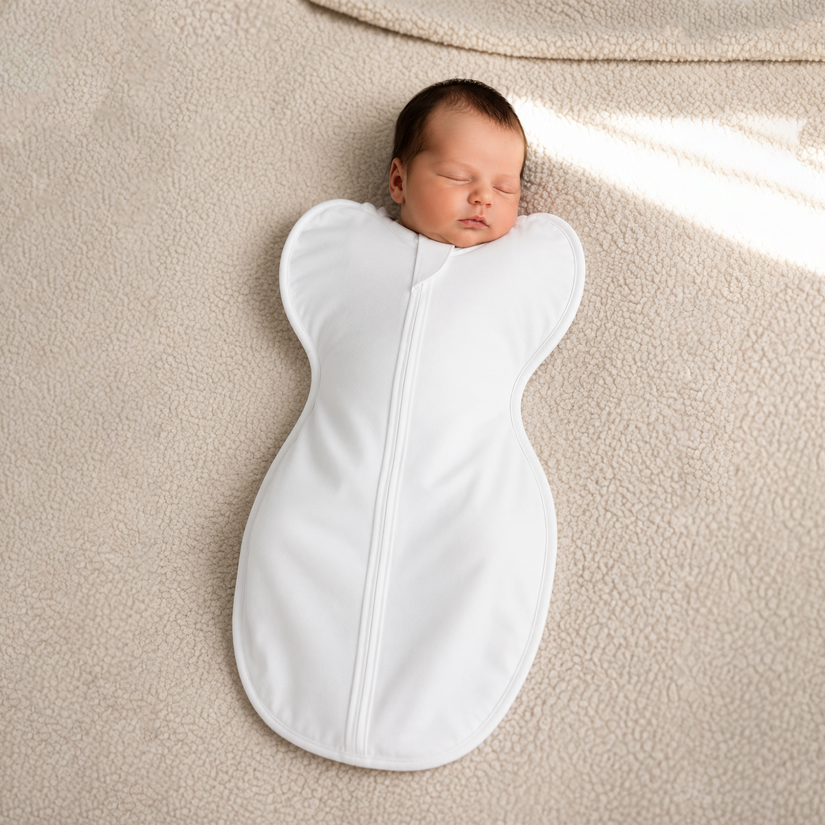 Kidspark Sleepie Pro | milky Premium Baby Swaddle Wrap | 1 TOG | Soft Breathable Newborn Sleep Sack | Anti-Startle Sleep Wrap | 0-6 month