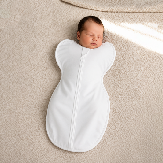 Kidspark Sleepie Pro | milky Premium Baby Swaddle Wrap | 1 TOG | Soft Breathable Newborn Sleep Sack | Anti-Startle Sleep Wrap | 0-6 month