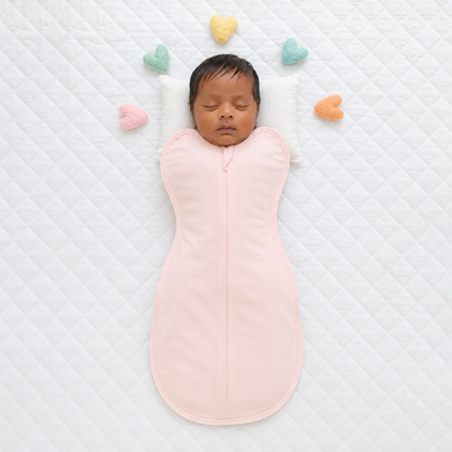 Kidspark Sleepie Pro | pink Premium Baby Swaddle Wrap | 1 TOG | Soft Breathable Newborn Sleep Sack | Anti-Startle Sleep Wrap | 0-6 month