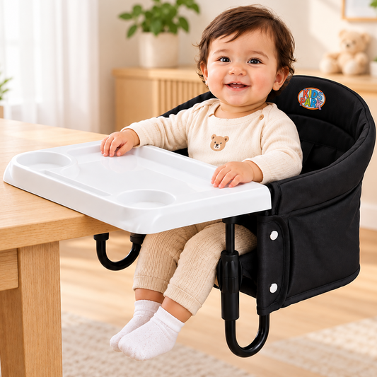 Kidspark baby high chair | hook on | portable | storage