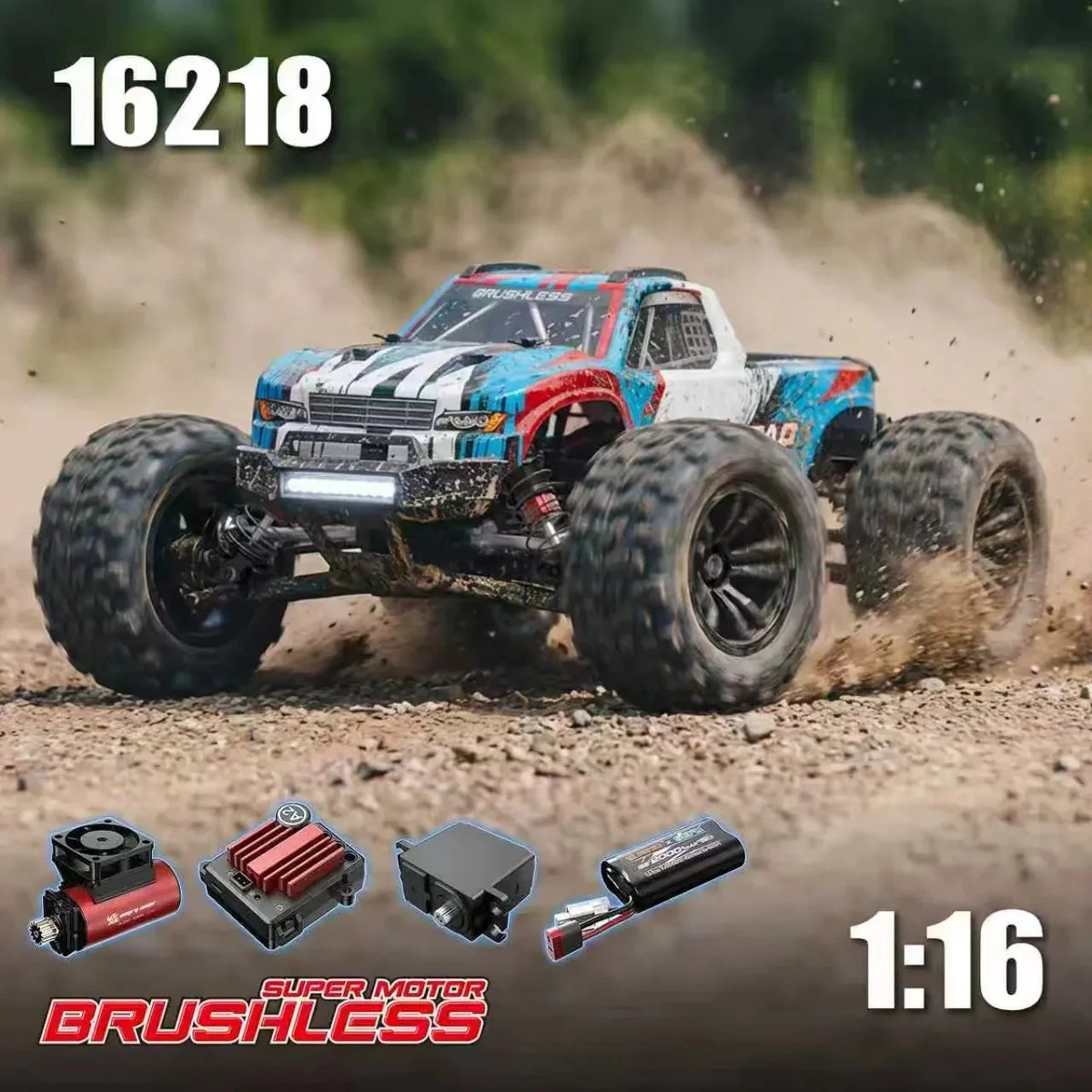 MJX Hyper Go 16218 1:16 4WD Brushless RC Monster Truck 45km/h