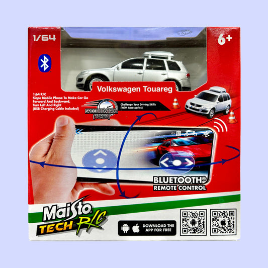 Maisto to Tech R/C Volkswagen Touareg Car Bluetooth Remote Control 1/64 scale (Silver)