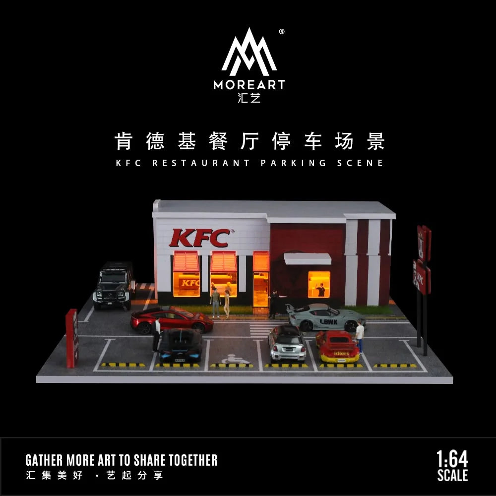MoreArt MO936201 1:64 KFC Restaurant Parking Lot Diorama