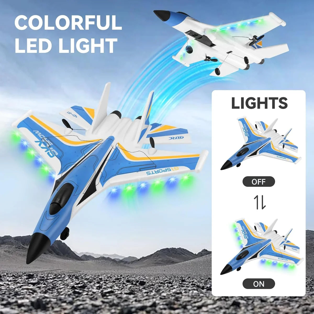 4DRC G1 RC Fighter Jet Airplane with 6-Axis Gyro Stabilizer & 1 Battery