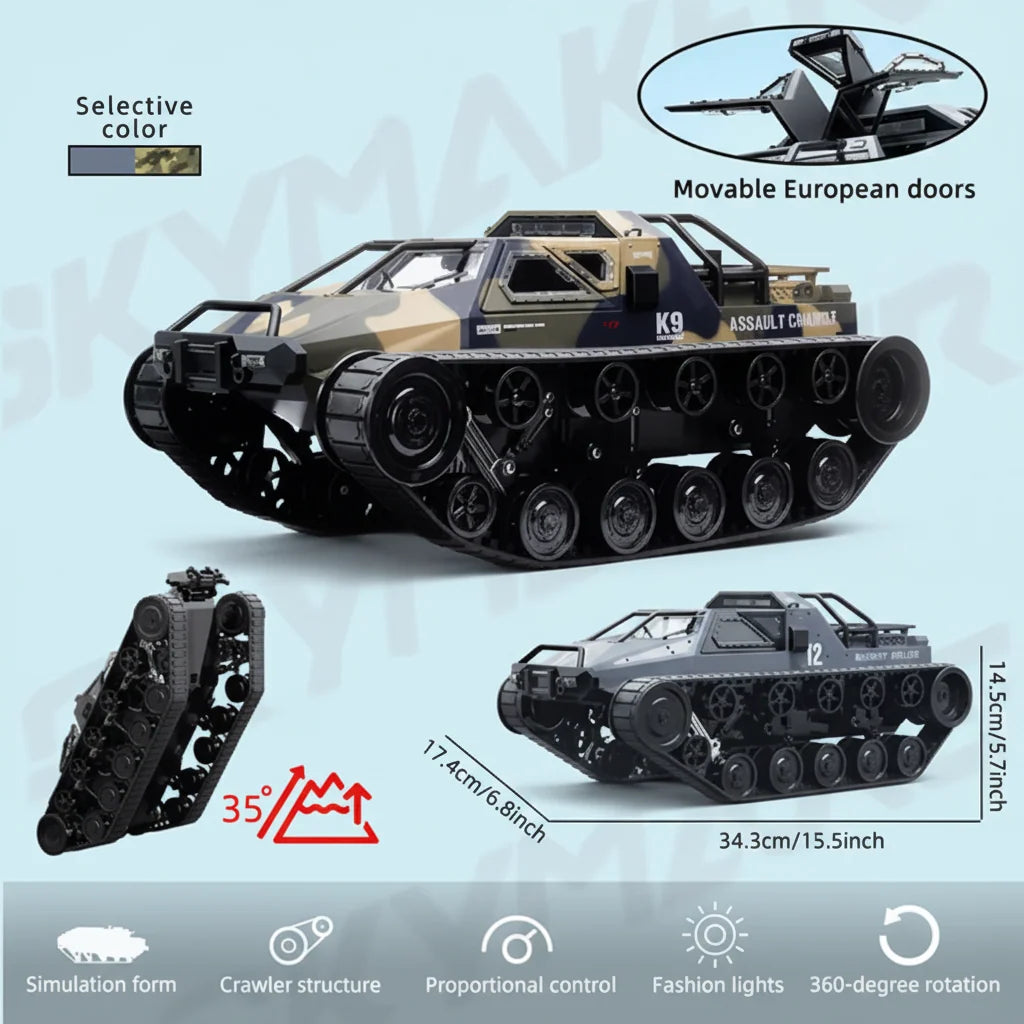 JJRC C8812 MAX 1:12 RC Tracked Drifting Off-Road Vehicle 360° Rotation