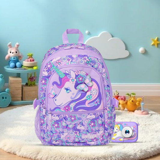 Smiggle - 16 inch Premium 3D purple unicorn Backpack
