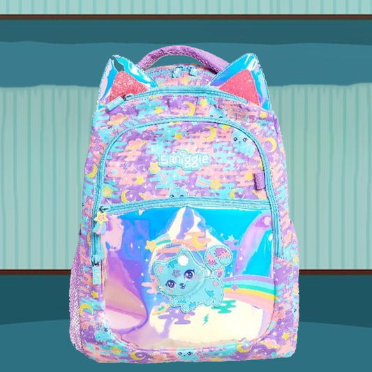 Smiggle - 16 inch Premium 3D rainbow cat Backpack