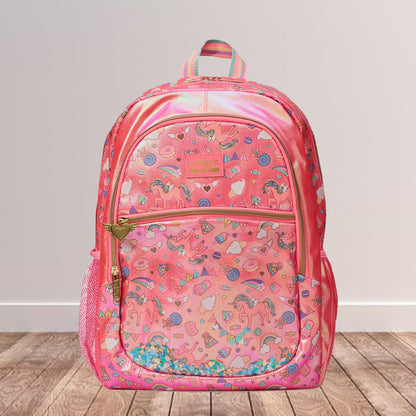 Smiggle - 16 inch Premium pink glitter unicorn Backpack
