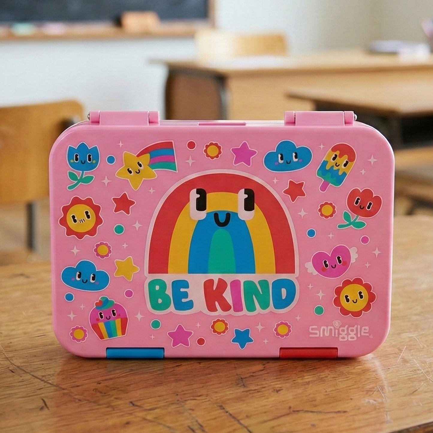 Smiggle Be Kind Happy Medium Bento 758 ML Lunchbox | Leakproof