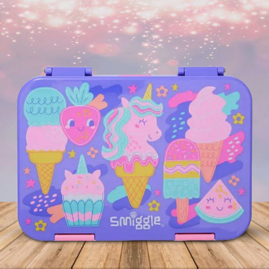 Smiggle ice cream purple Happy Medium Bento 758 ML Lunchbox  | Leakproof