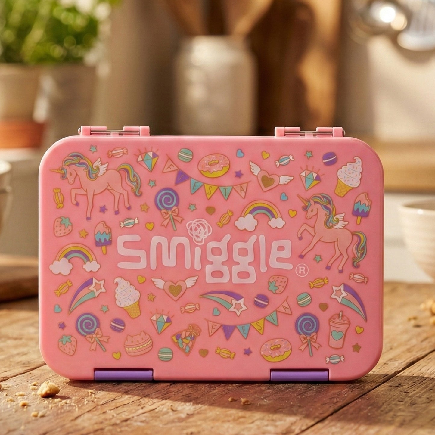 Smiggle unicorn art Happy Medium Bento 758 ML Lunchbox | Leakproof