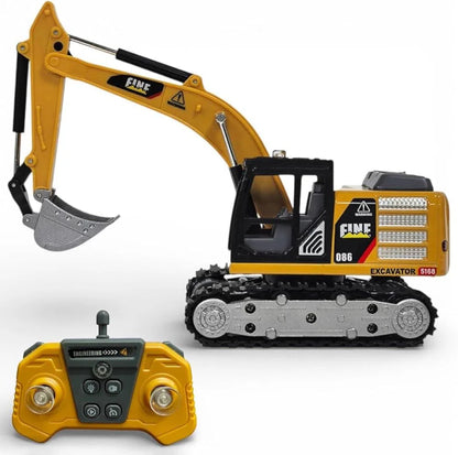 TRASPED 1:64 RC Excavator – App & Remote Control with Lights & Sounds