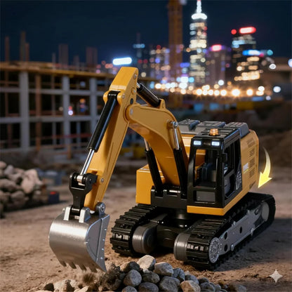 TRASPED 1:64 RC Excavator – App & Remote Control with Lights & Sounds