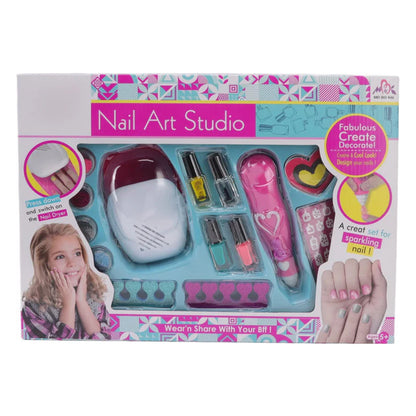 Nail glam Polish Makeup Sets for Kids with Nail Dryer for your Baby Girl 15 pcs set - Kidspark