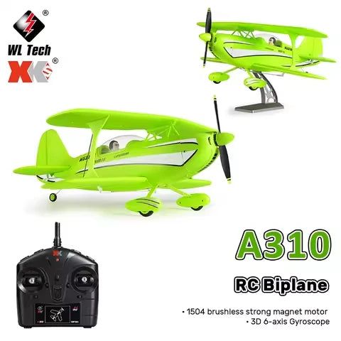 WLtoys A310 Beech D17S RC Airplane 4CH Brushless 3D/6G with 6-Axis Gyro – 1 Battery