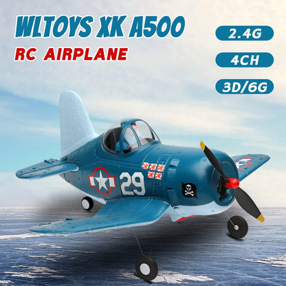 WLtoys XK A500 F4U Corsair 2.4GHz 6CH RC Airplane with 3D/6G Flight Mode & Gyroscope – 1 Battery