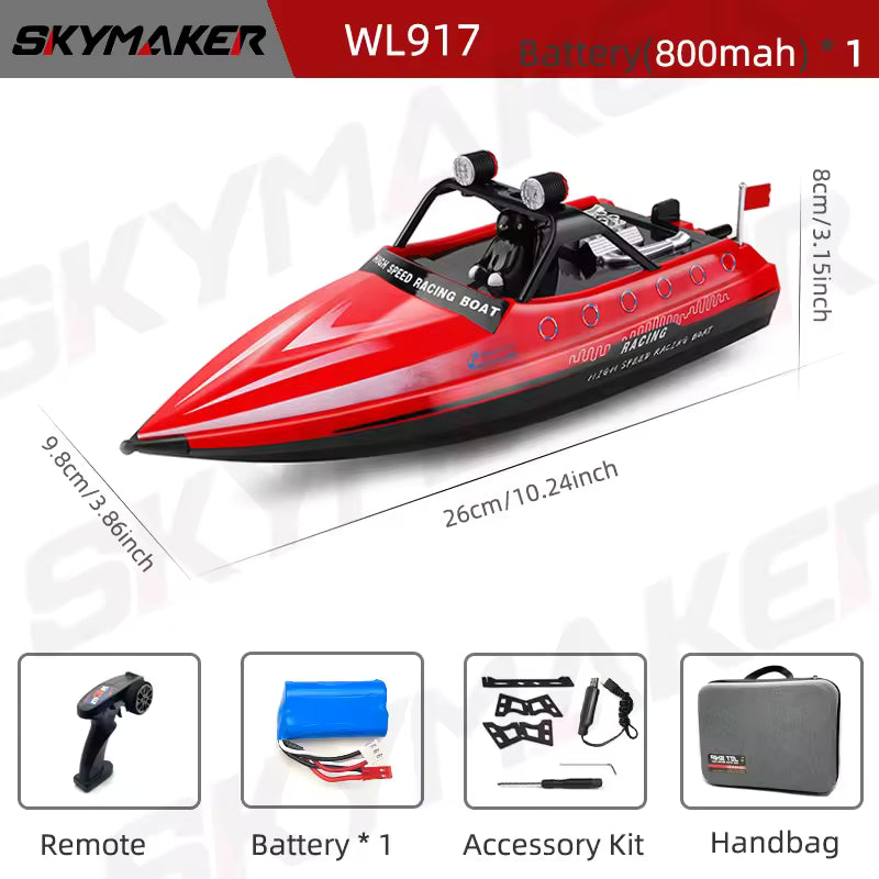 Wltoys WL917 2.4G RC Jet Boat 16km/h Waterproof Racing Red/Yellow