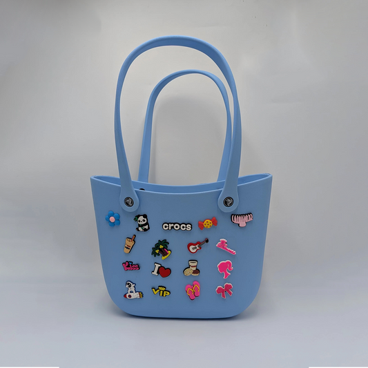 Crocs - big beach bag with jibbitz Baby blue