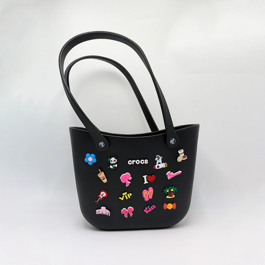 Crocs - big beach bag with jibbitz Black