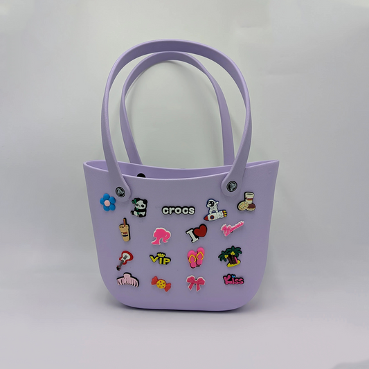 Crocs - big beach bag with jibbitz Lavender