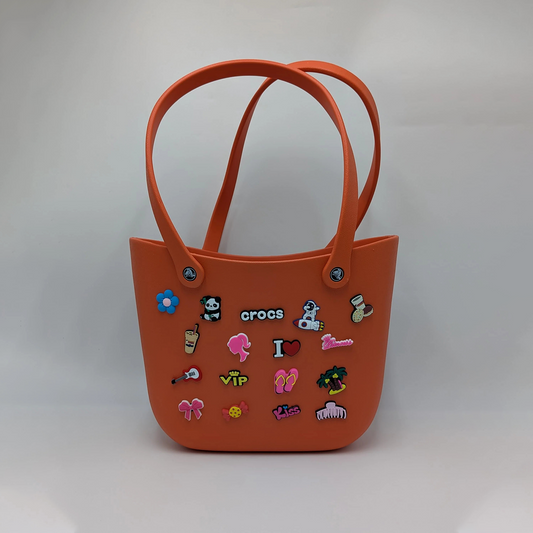 Crocs - big beach bag with jibbitz Orange
