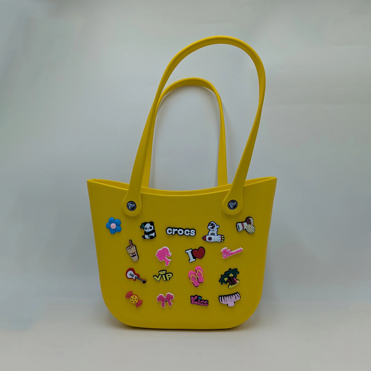 Crocs - big beach bag with jibbitz Yellow